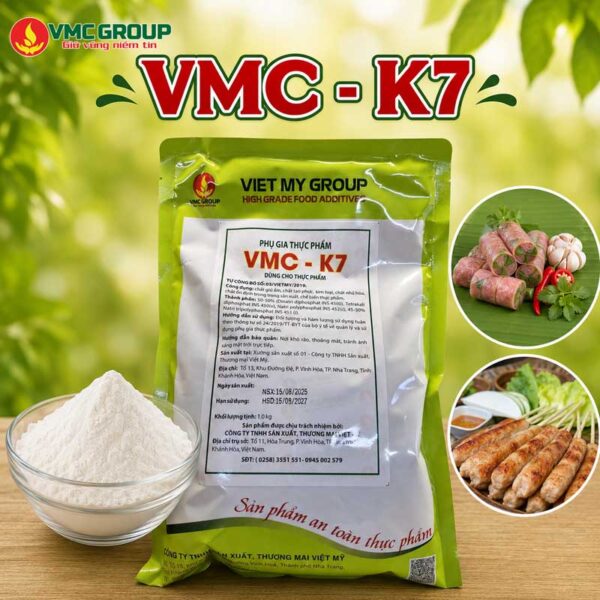 PHỤ GIA TẠO GIÒN DAI CHO GIÒ CHẢ VMC K7