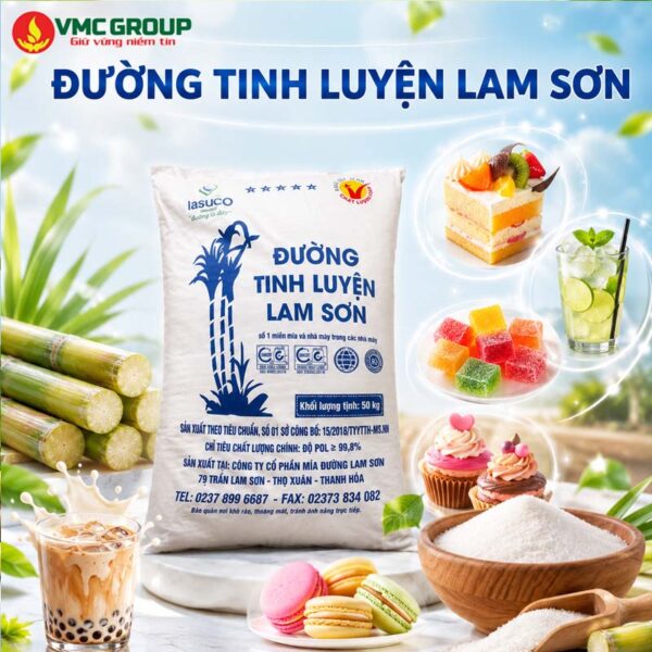 ĐƯỜNG TRẮNG TINH LUYỆN XUẤT KHẨU LAM SƠN BAO 50KG