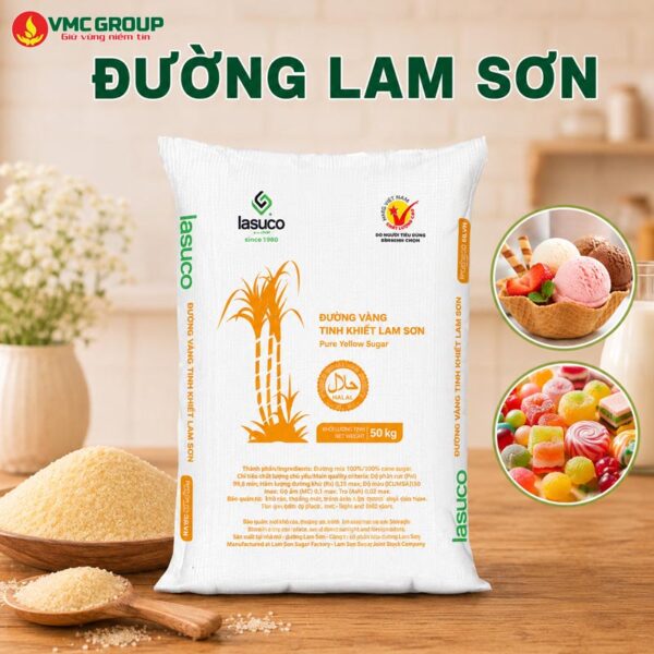 ĐƯỜNG LAM SƠN ĐỦ LOẠI BAO 50KG: ĐƯỜNG VÀNG TINH KHIẾT, ĐƯỜNG TINH LUYỆN VÀ ĐƯỜNG KÍNH TRẮNG THƯỢNG HẠNG