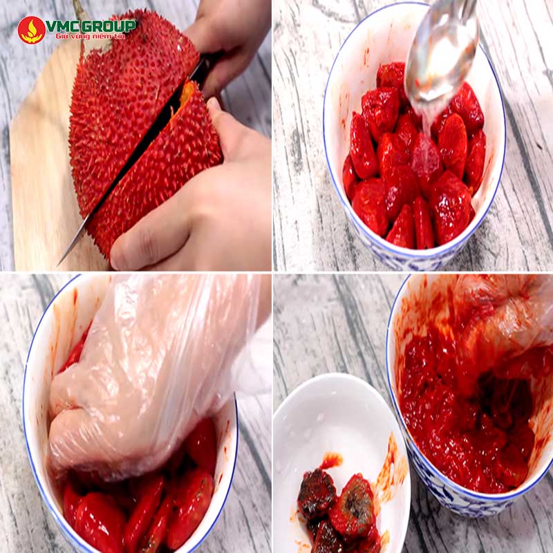 Cách làm màu đỏ cam từ gấc