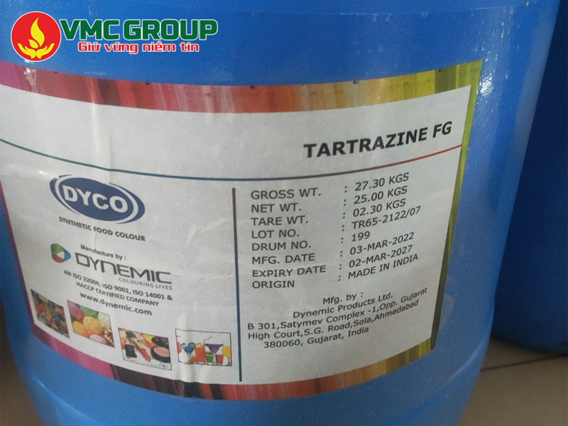 Chọn màu vàng Tartrazine có nguồn gốc xuất xứ rõ ràng